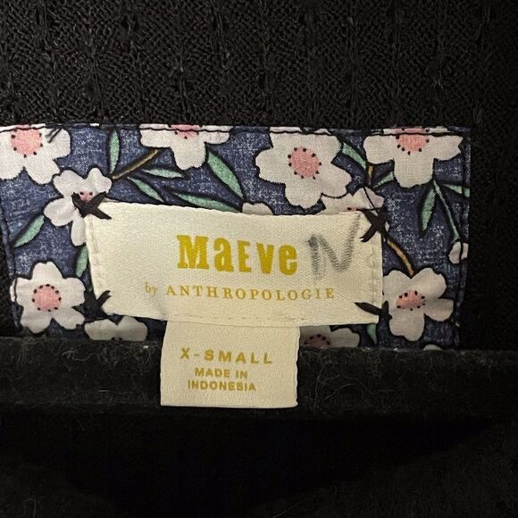 ANTHROPOLOGIE Mauve Black Peplum Ruffle Addie  Black Long Sleeve Sweater SZ XS - Picture 8 of 12